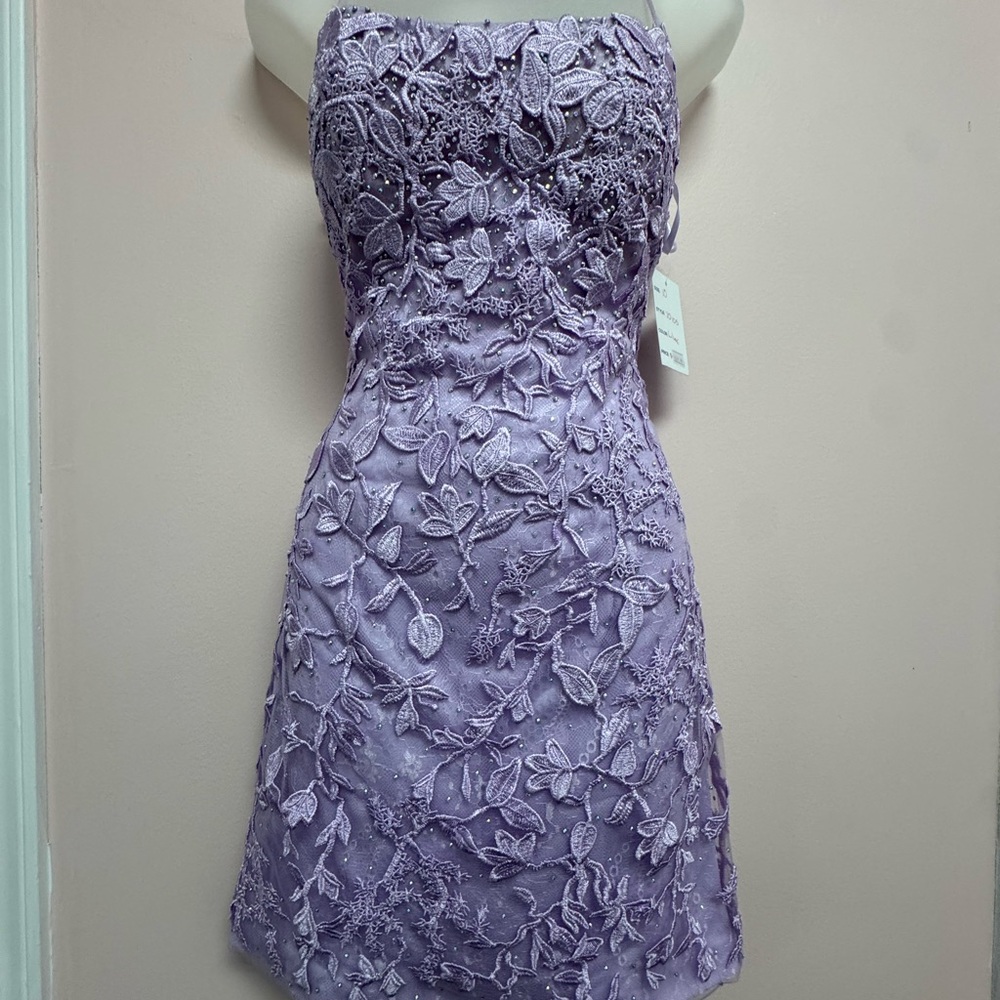 Elegant Lavender Lace Dress